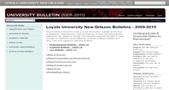 Desktop Screenshot of 2009bulletin.loyno.edu