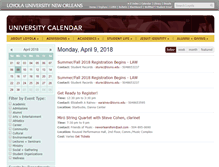 Tablet Screenshot of calendar.loyno.edu